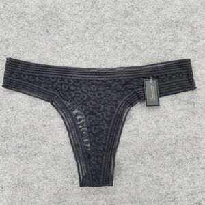 (Set of 2) 1.FOH Black Lace Thong 2.Aerie high cut thong both XL NWT